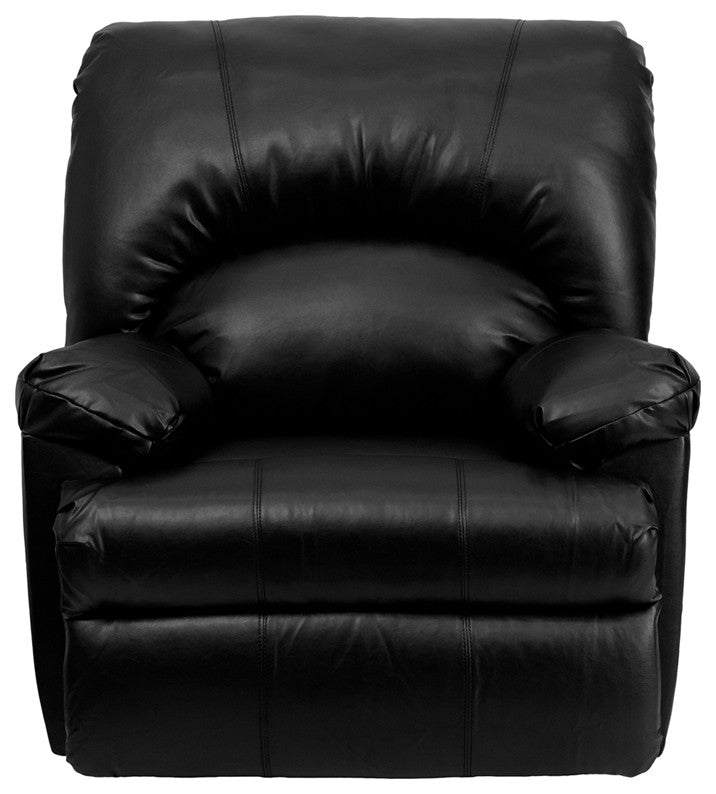 Contemporary Apache Black Leather Rocker Recliner