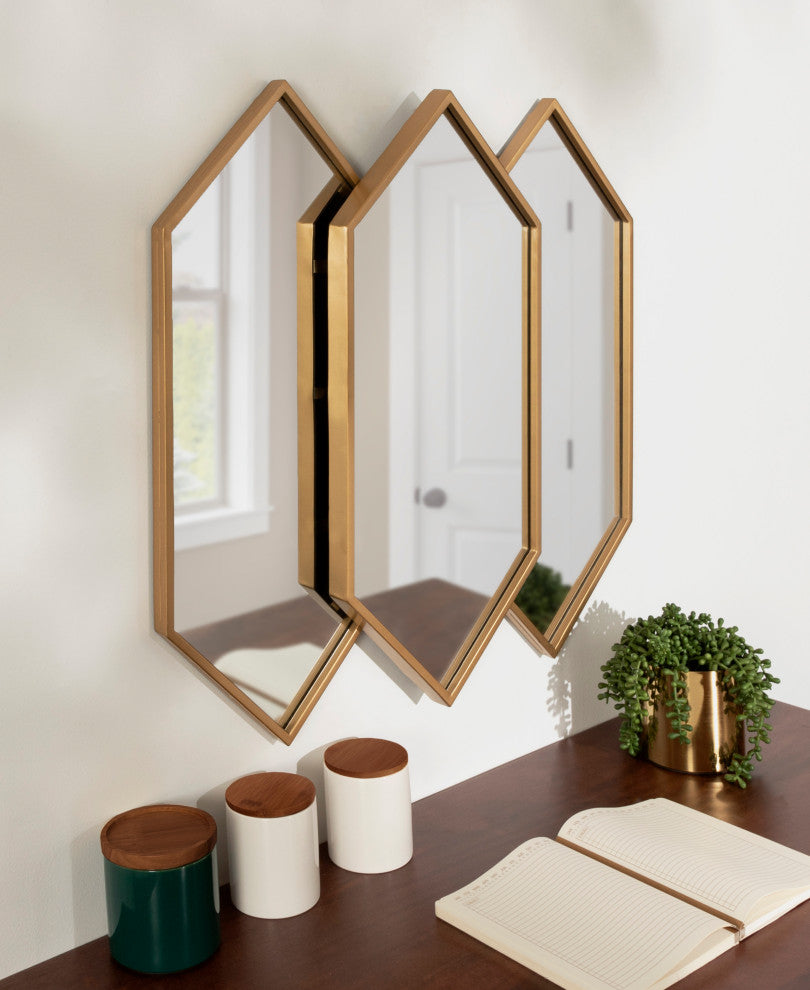 Diaz Framed Wall Mirror, Gold 28x27