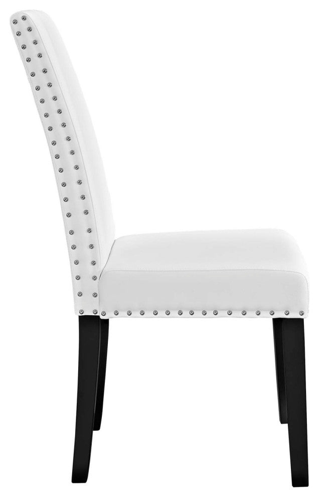 White Parcel Dining Side Chair Vinyl Set of 4