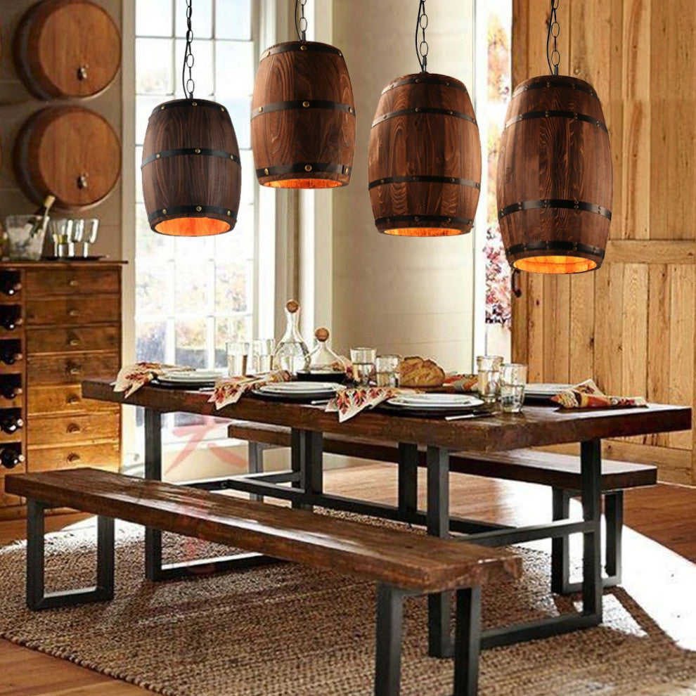 MIRODEMIÂ® Saint-Jean-Cap-Ferrat Wine Barrel Pendant Light for Restaurant, D13