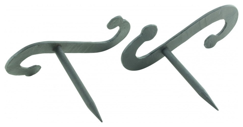 Renovators Supply 2 Pair Black Shutter Dog S Shaped Wrought Iron Material