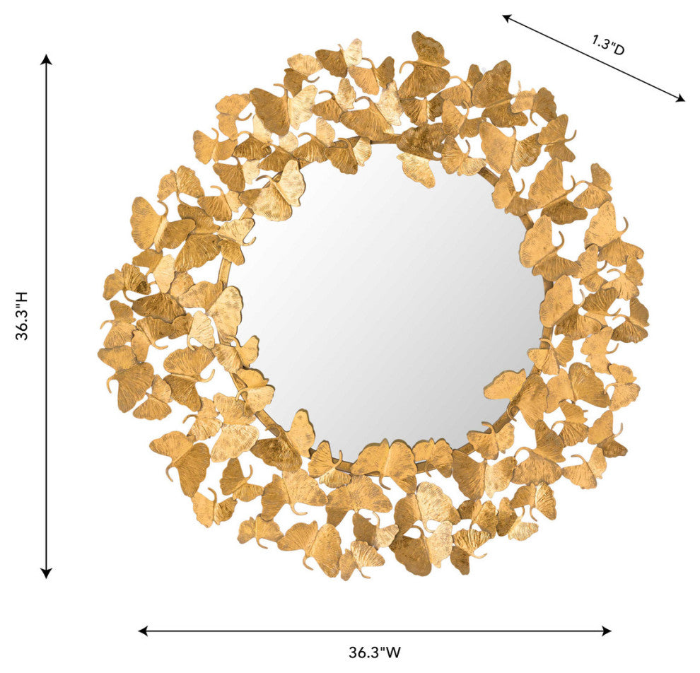 Lyrical 36 Inch Mirror - Gold