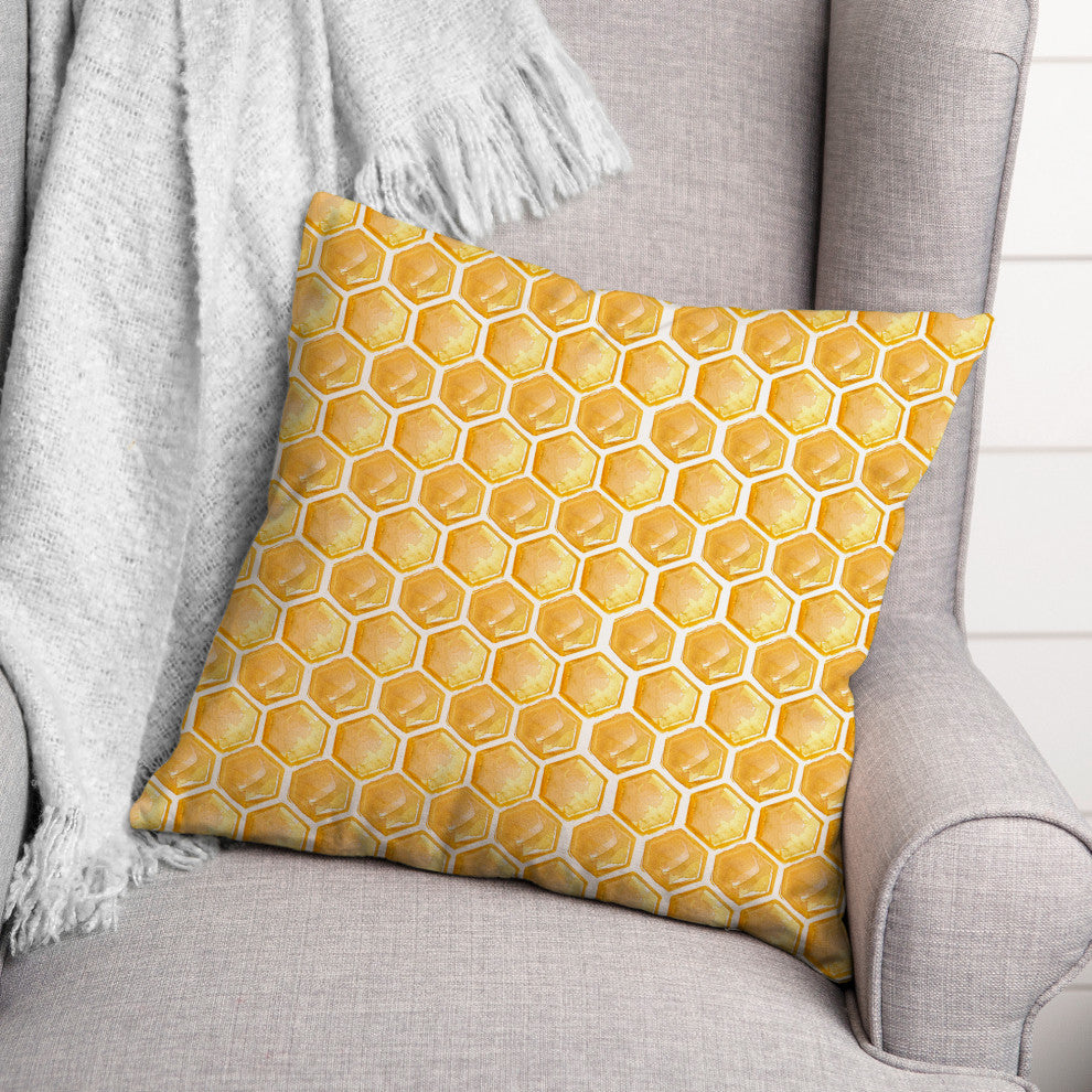 Painted Honeycomb 18x18 Spun Poly Pillow