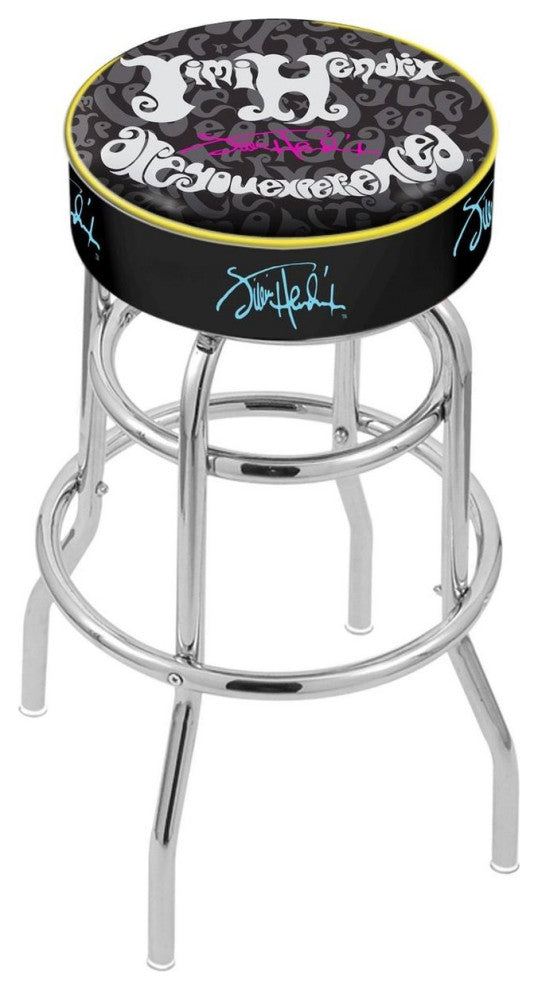 Holland L7C1 Jimi Hendrix AYE Jumble 25" 2-Ring Counter Stool -Chrome
