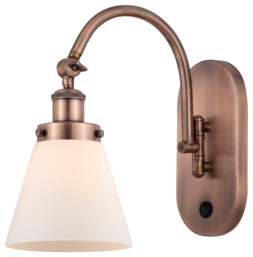 Cone Sconce, Antique Copper, Matte White, Matte White