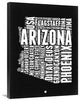 "Arizona Black and White Map" Fine Art Print