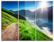 "Umbria Mountains Sunny Sunrise" Photo Metal Wall Art, 3 Panels, 36"x28"