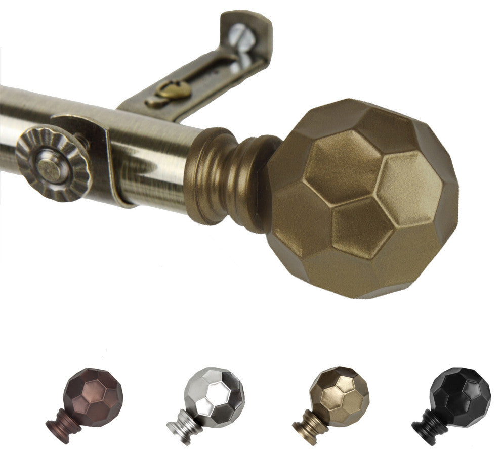 Remi 13/16" Diameter Curtain Rod, Antique Brass, 18-28"