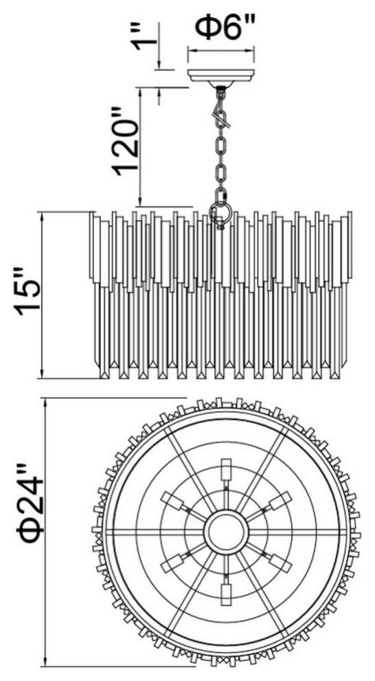 Deco 7 Light Down Chandelier With Medallion Gold Finish