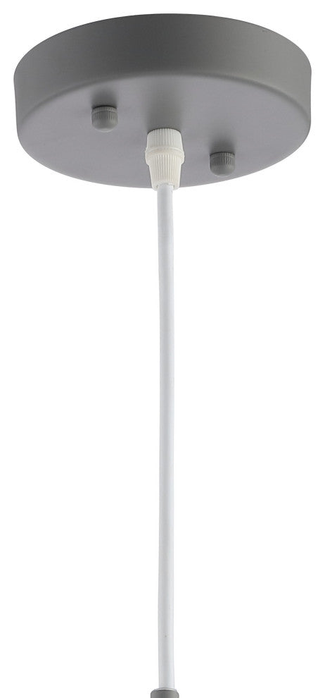 Simon 12" Adjustable Metal and Glass Led Pendant, Gray