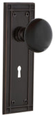 Mission With Keyhole Double Dummy Porcelain Knob, Black