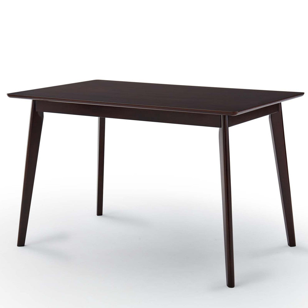 Dining Table, Rectangular, Wood, Drak Brown, Modern, Cafe Bistro Restaurant