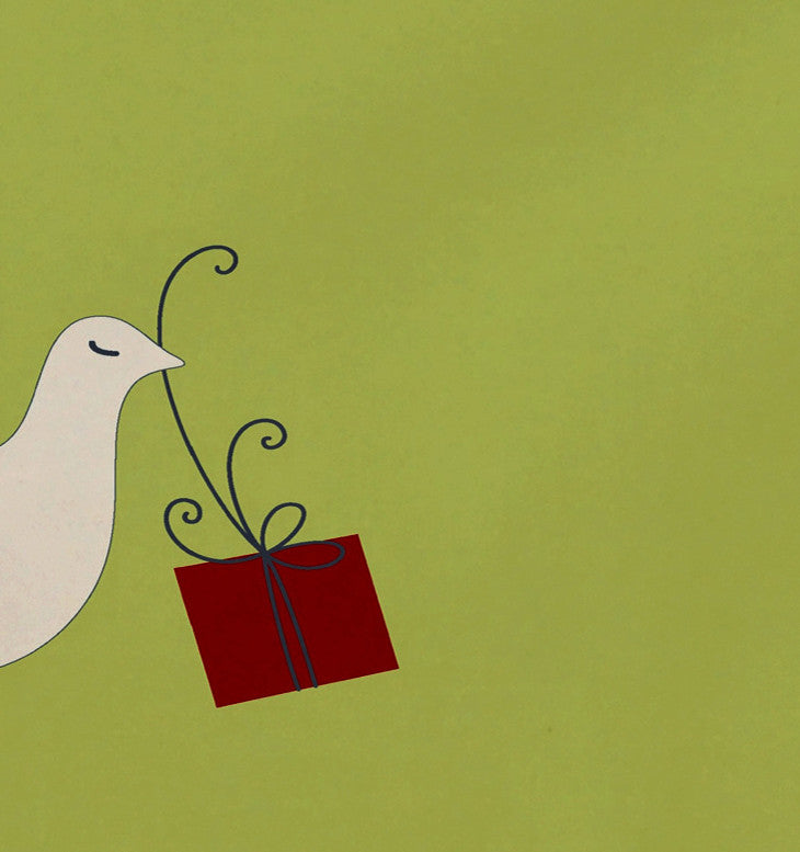 Peace Dove Decorative Holiday Animal Print Placemat, Set of 4, Light Green