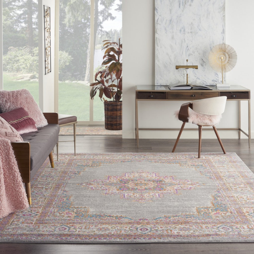 8' X 10' Gray Power Loom Area Rug