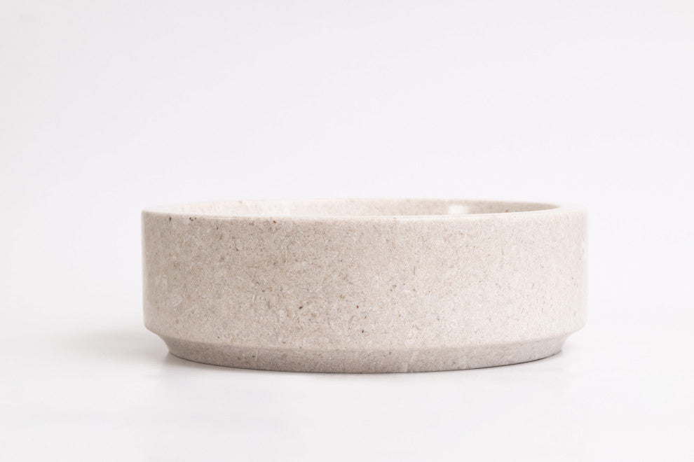 Natural Stone Vessel Bathroom Sink - Avalon Marble, Ojinaga