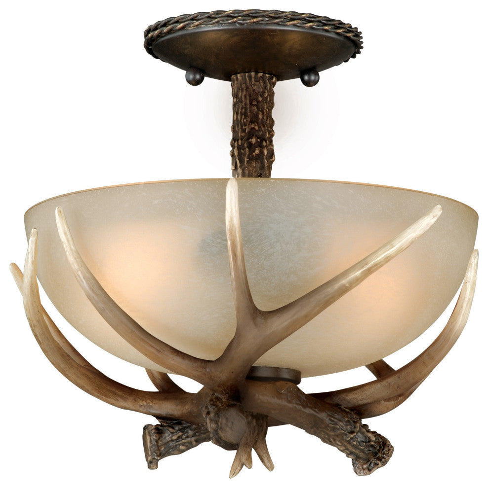 Vaxcel Lighting C0014 Yoho 2 Light 12"W Semi-Flush Bowl Ceiling - Black Walnut