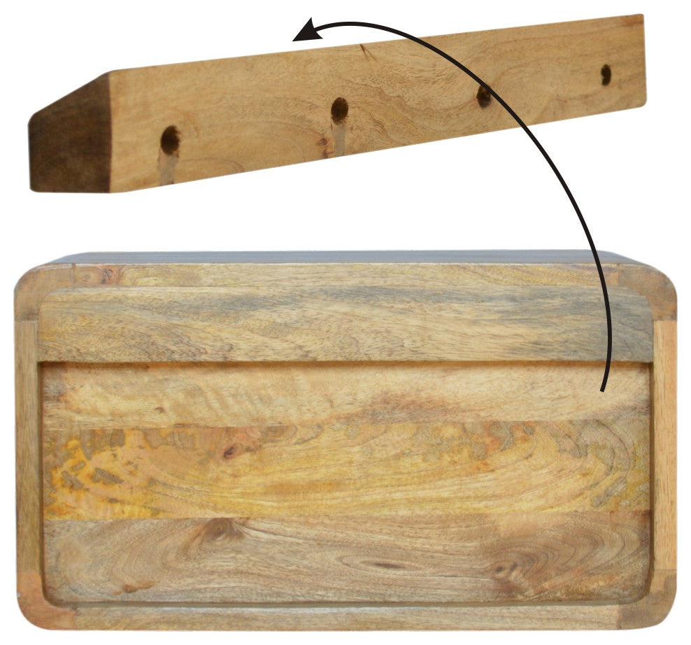 Floating Curve Open Slot Nightsand