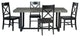 5-Piece Farmhouse Dining Set - Grey/Black