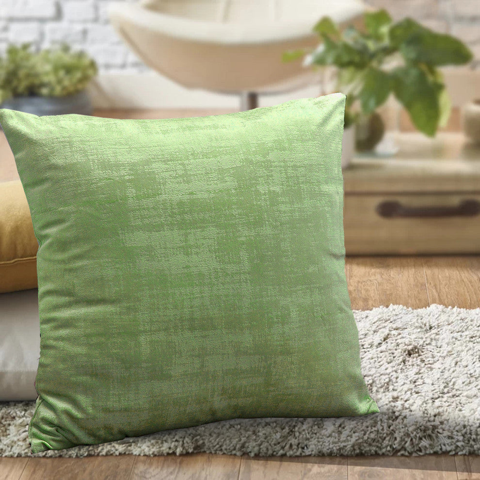 Serenta Textured Velvet Pillow Shell, Set of 4, Calla Green