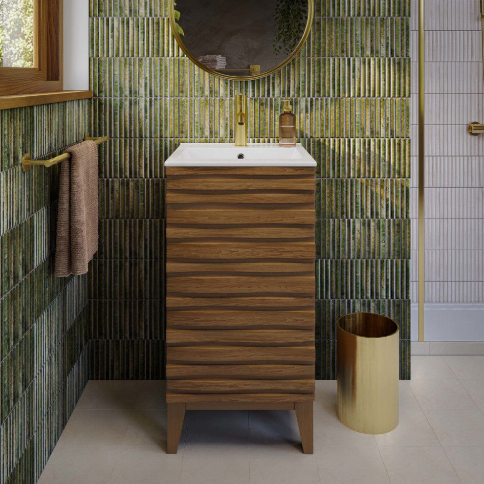 Cascade 18" Bathroom Vanity, Walnut