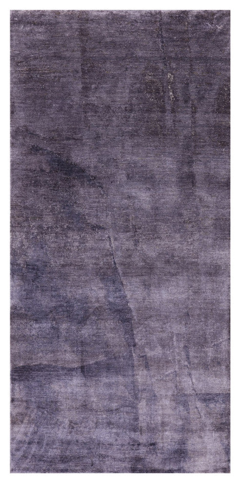 3' 7" X 7' 6" Modern Silk Hand Knotted Rug Q9090