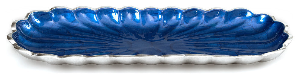 Peony 14" Rectangular Tray, Sapphire