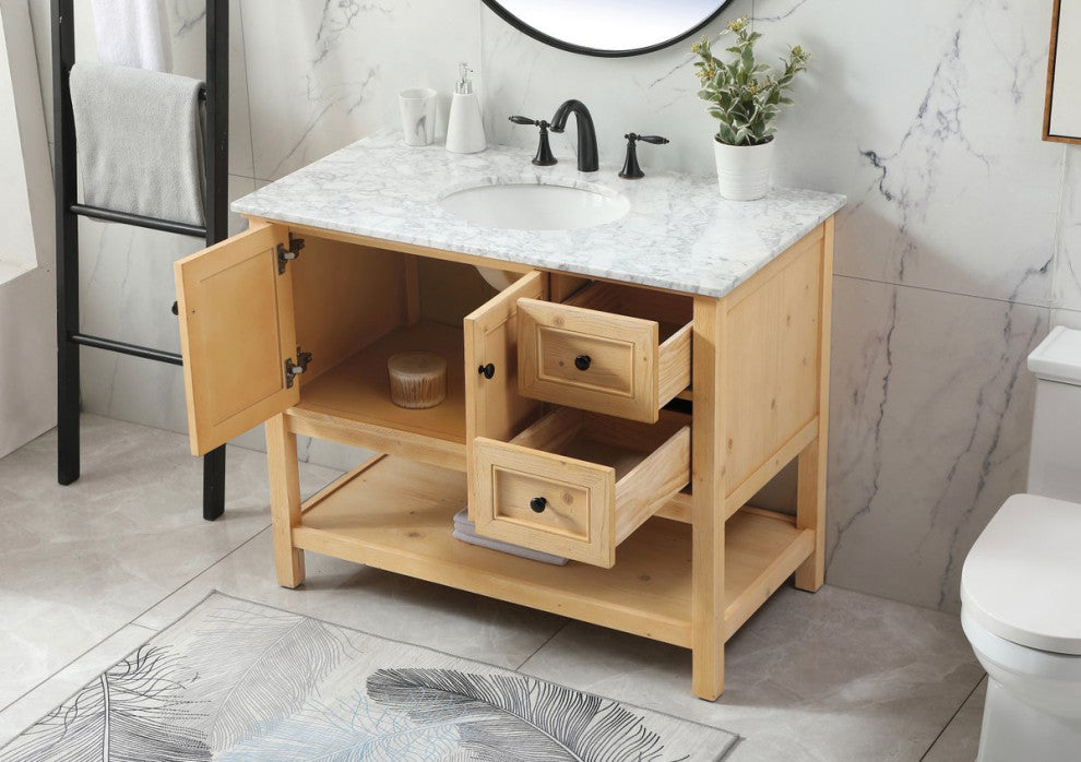 Matilda 22" Transitional Driftwood-Light Bathroom Vanity, Natural Wood