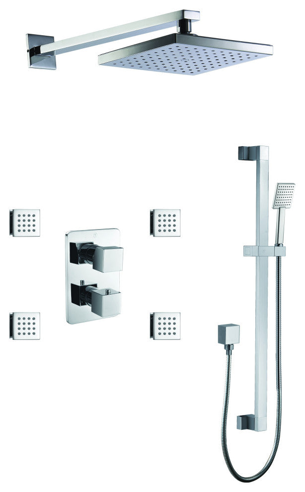 ALFI brand AB2287-PC Polished Chrome 3 Way Thermostatic Shower Set