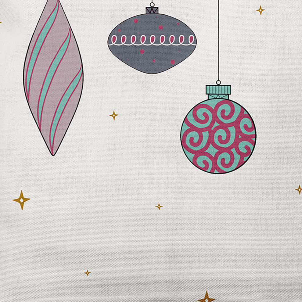 Steel Colored Light Bright Christmas Polyester Throw Pillow, 16"x16"