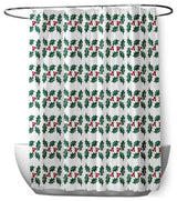 70"Wx73"L Holly Stripes Shower Curtain, Forest Green