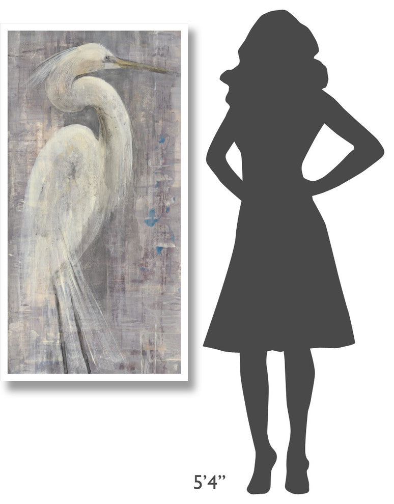 "Coastal Egret I Legs" Digital Paper Print by Albena Hristova, 26"x50"