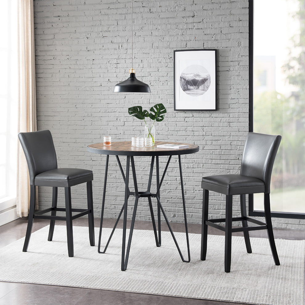 High Bar Chair, Gray Breathing Leather
