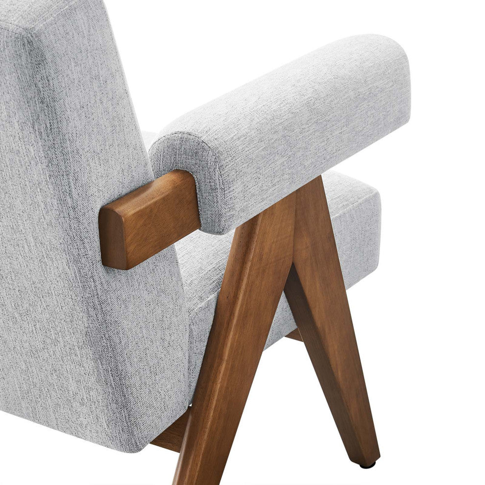 Lyra Fabric Armchair - Set of 2 - Light Gray Fabric