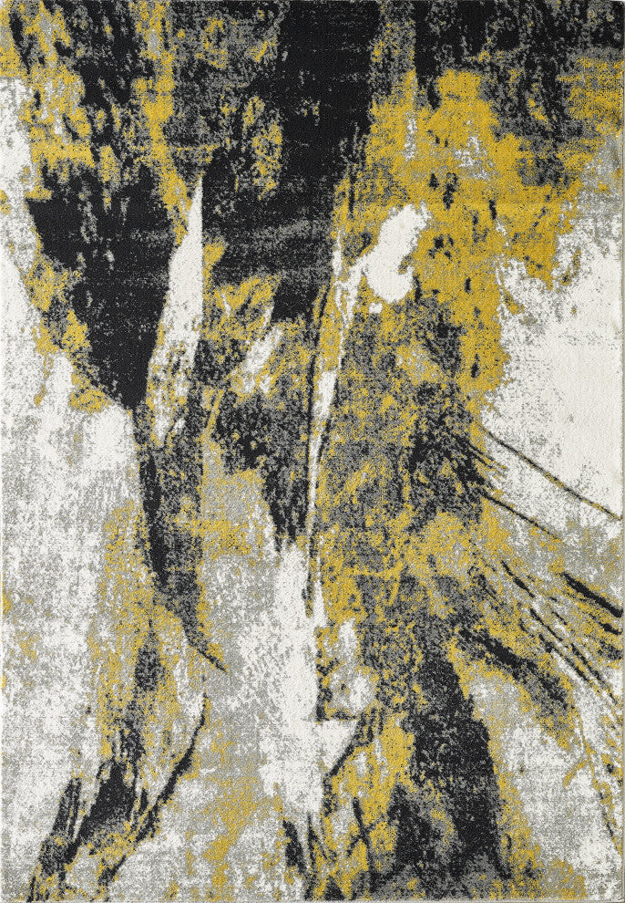 Abani Laguna LAG170A Modern Abstract Gold and Grey Area Rug