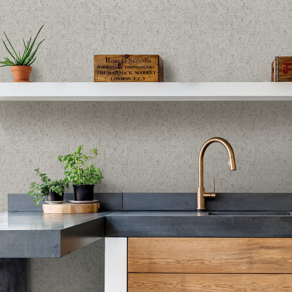 Guri Grey Faux Concrete Wallpaper Bolt