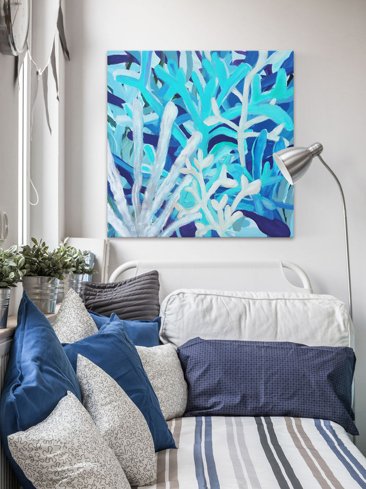 "Among the Coral" Painting Print on Wrapped Canvas, 24"x24"