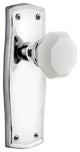 Prairie Plate Double Dummy Waldorf White Milk Glass Knob, Bright Chrome
