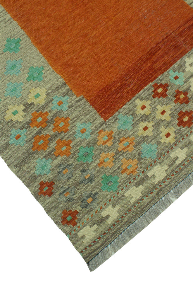 Sangat Kilim Gianni Rust/Gray Rug, 3'9x6'4