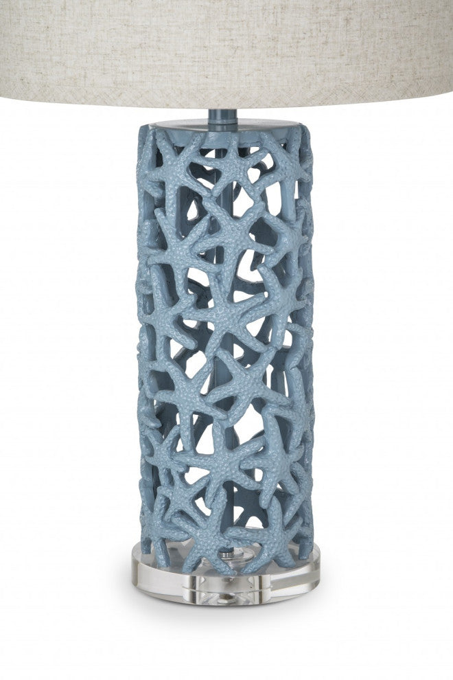 Set of 2 Turquoise Starfish Network Table Lamps