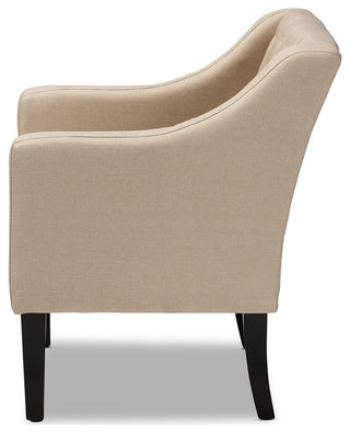 Modern and Temporary Beige Fabric Upholstered Club Chair