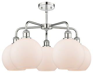 Athens 5-Light 26" Stem Chandelier, Polished Chrome, Matte White
