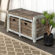 Happimess Rustic 30" 2 Drawer Wicker Storage Bench, Gray