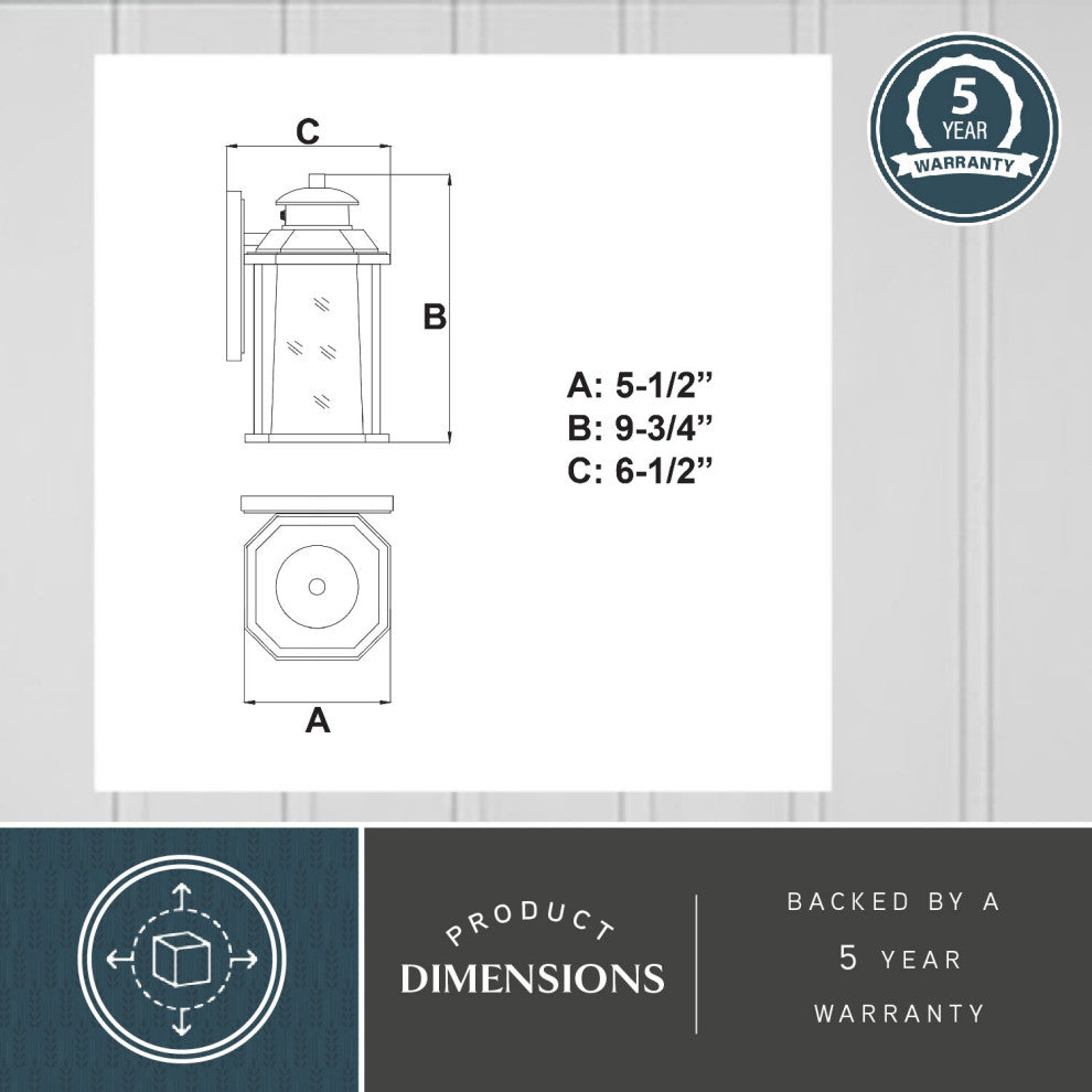 Freeport 5.5" LED Outdoor Wall Light Textured Black