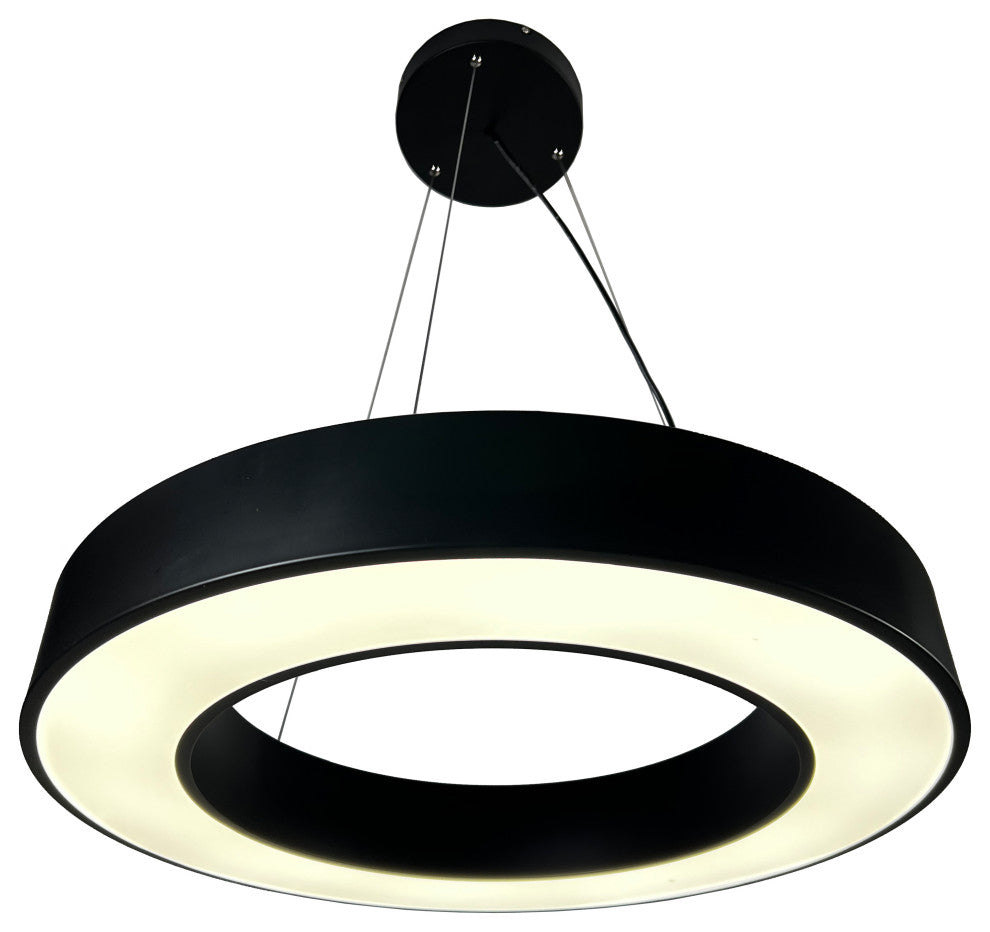 Yatziri Bold Integrated LED Black Circular Pendant