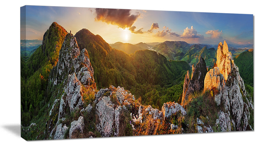 Panorama Mountains Slovakia, Landscape Canvas Art Print, 32"x16"