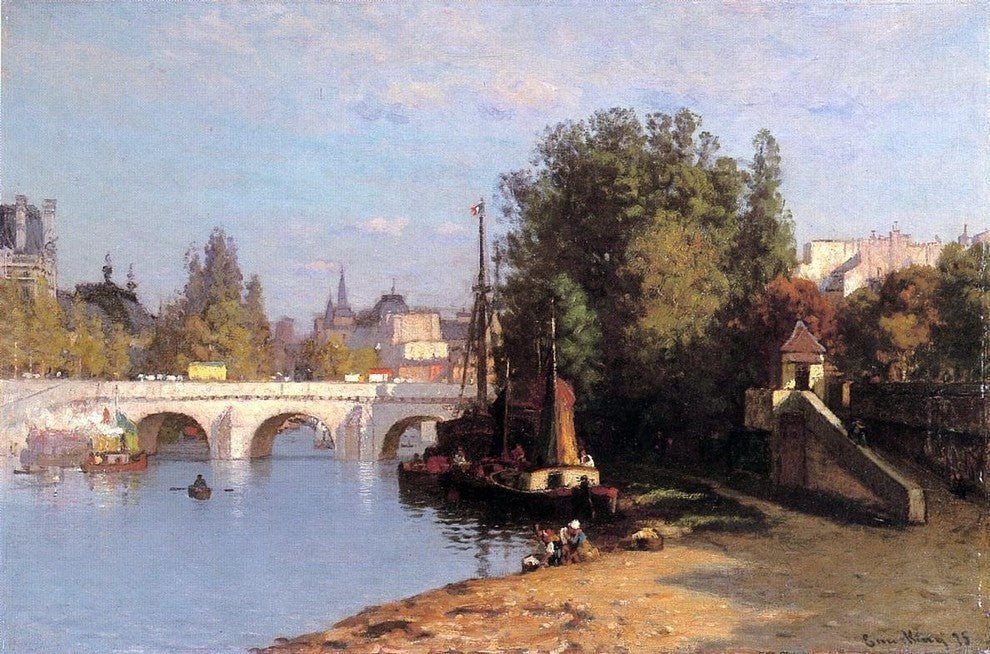 John Joseph Enneking Pont des Arts, 18"x27" Wall Decal