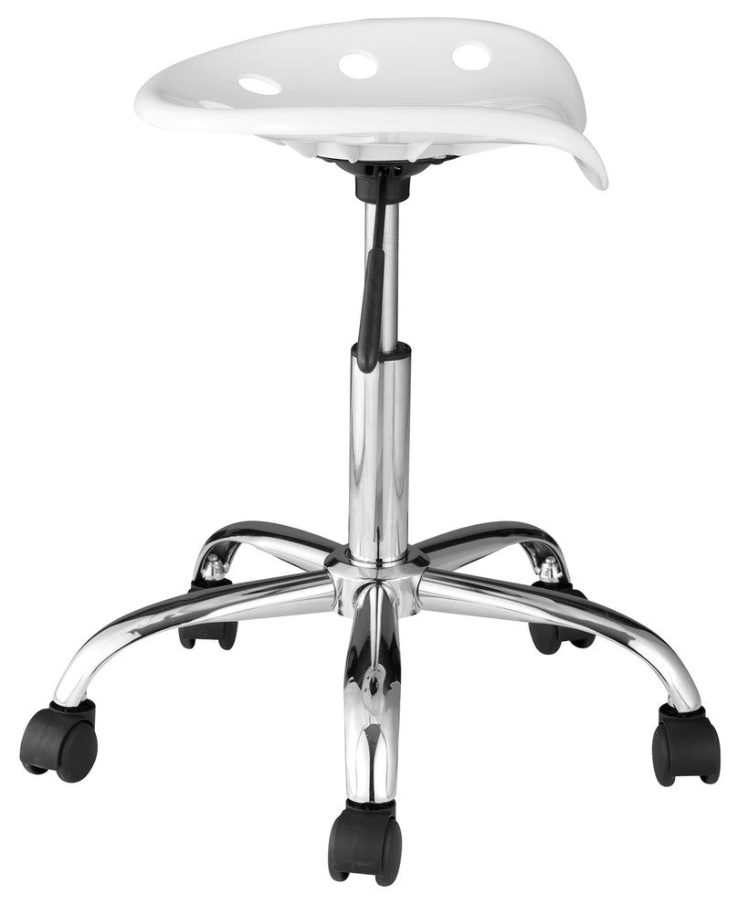 OneSpace Computer Task Chair with Tractor Seat, White
