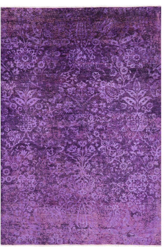 5' 10" X 8' 8" Handmade Wool & Silk Modern Rug - Q12736
