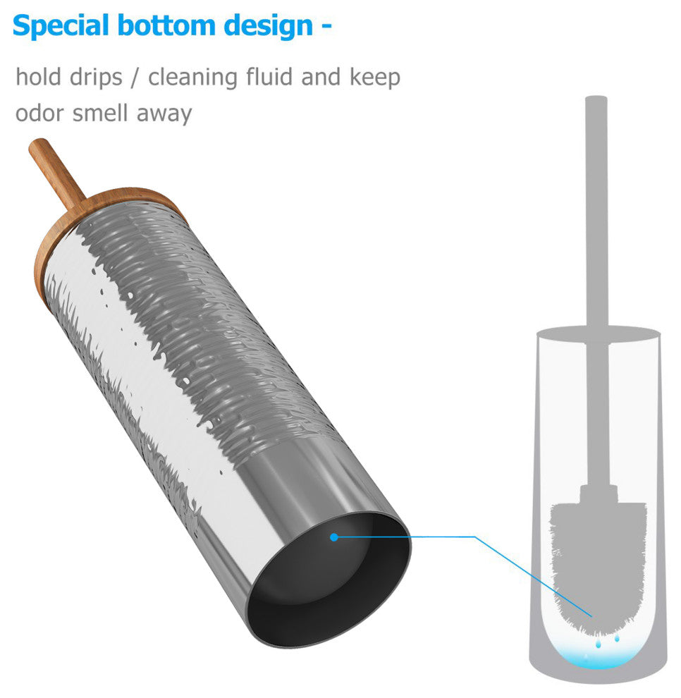 nu steel Round Shape Stainless Steel Toilet Brush Holder
