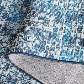 Safavieh Arizona Machine-Washable Collection ARZ901 Rug, Blue/Grey, 6' Round